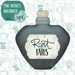 Rat Tails Potion Bottle Cookie Cutter with PNGs to Match - Hand Drawn Graphics for Edible Ink Printers