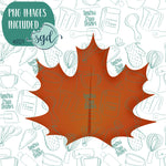 Fall Autumn Leaf Cookie Cutter with PNG Images to Match - Hand Drawn Graphics for Edible Ink Printers - Thanksgiving Cookie Ideas for Bakers