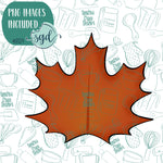 Fall Autumn Leaf Cookie Cutter with PNG Images to Match - Hand Drawn Graphics for Edible Ink Printers - Thanksgiving Cookie Ideas for Bakers