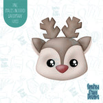 Red-Nosed Reindeer Cookie Cutter with png images for edible ink printers including Eddie