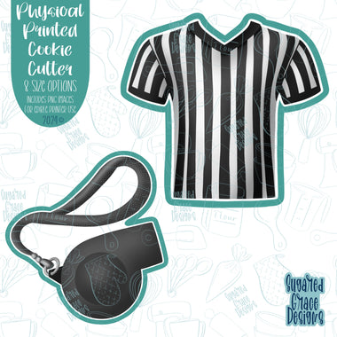 Sports Referee Cookie Cutter Set of 2 with Matching PNG Images for Edible Ink Printers Including Eddie