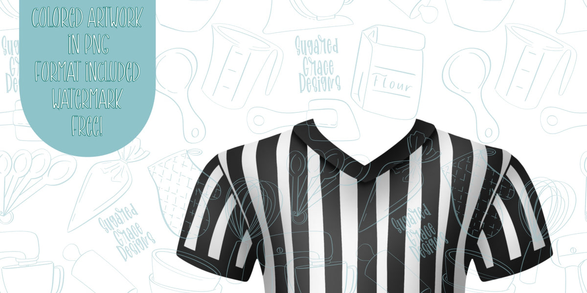Referee Print Pattern Sports Referee Shirt Cookie Cutter STL Files for 3D Printing with Matc ...