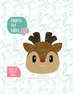 Christmas Reindeer Cookie Cutter with PNG Images to Match - Hand Drawn Graphics for Edible Ink Printers