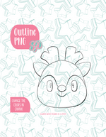Christmas Reindeer PNG Image Set for Edible Ink Printers - Hand Drawn Editable Graphics