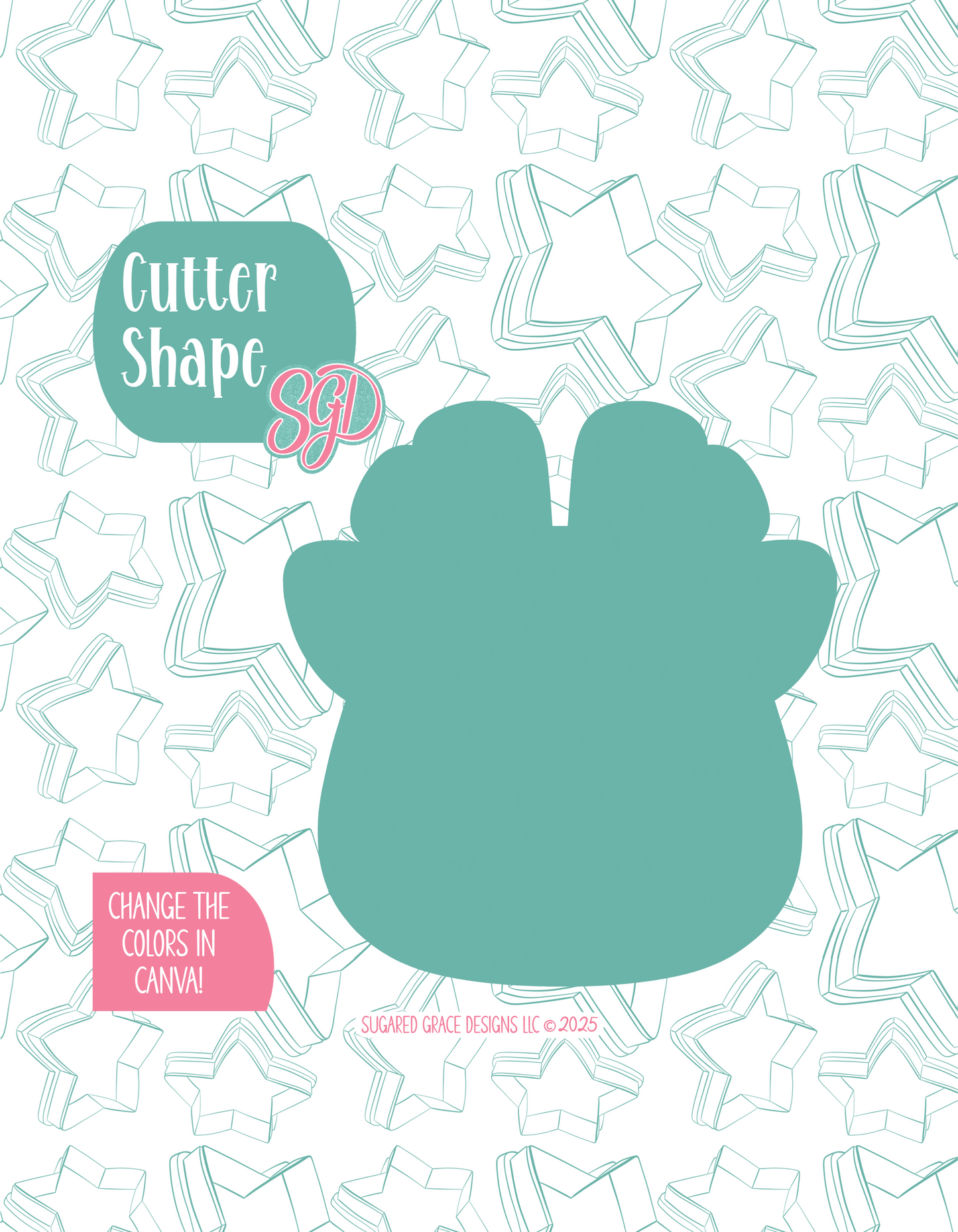 Christmas Reindeer Cookie Cutter with PNG Images to Match - Hand Drawn Graphics for Edible Ink Printers
