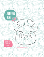 Christmas Reindeer Cookie Cutter with PNG Images to Match - Hand Drawn Graphics for Edible Ink Printers