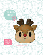 Christmas Reindeer Cookie Cutter STL File with PNG Images to Match - For 3D Printing and Edible Ink Printers