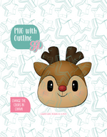 Christmas Reindeer Cookie Cutter with PNG Images to Match - Hand Drawn Graphics for Edible Ink Printers