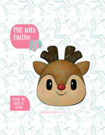 Christmas Reindeer PNG Image Set for Edible Ink Printers - Hand Drawn Editable Graphics