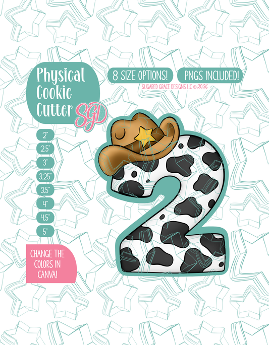 Cowboy Number Two Cookie Cutter with matching PNG