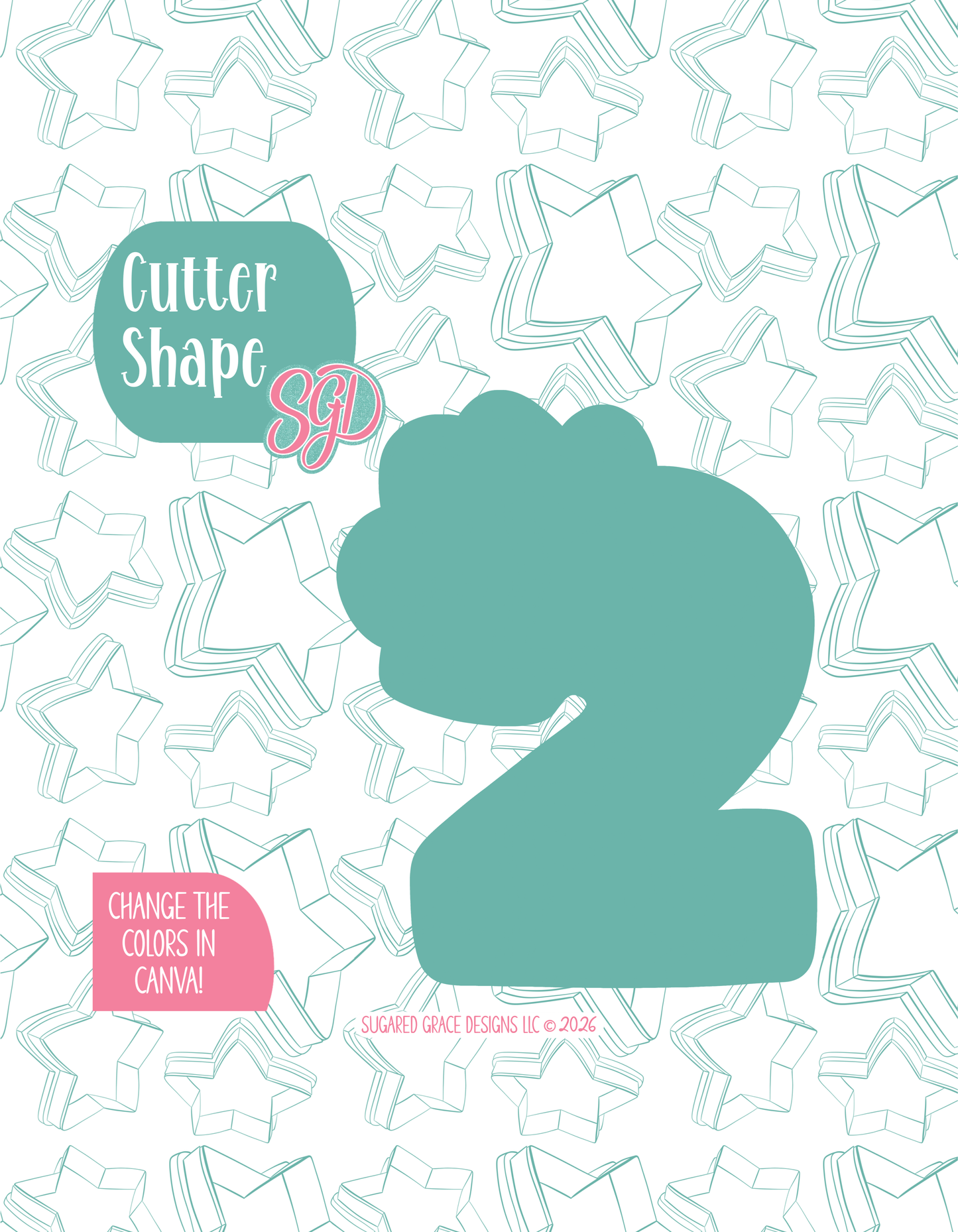 Cowboy Number Two Cookie Cutter with matching PNG