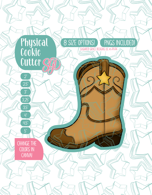 Cowboy Boot Cookie Cutter with matching PNG