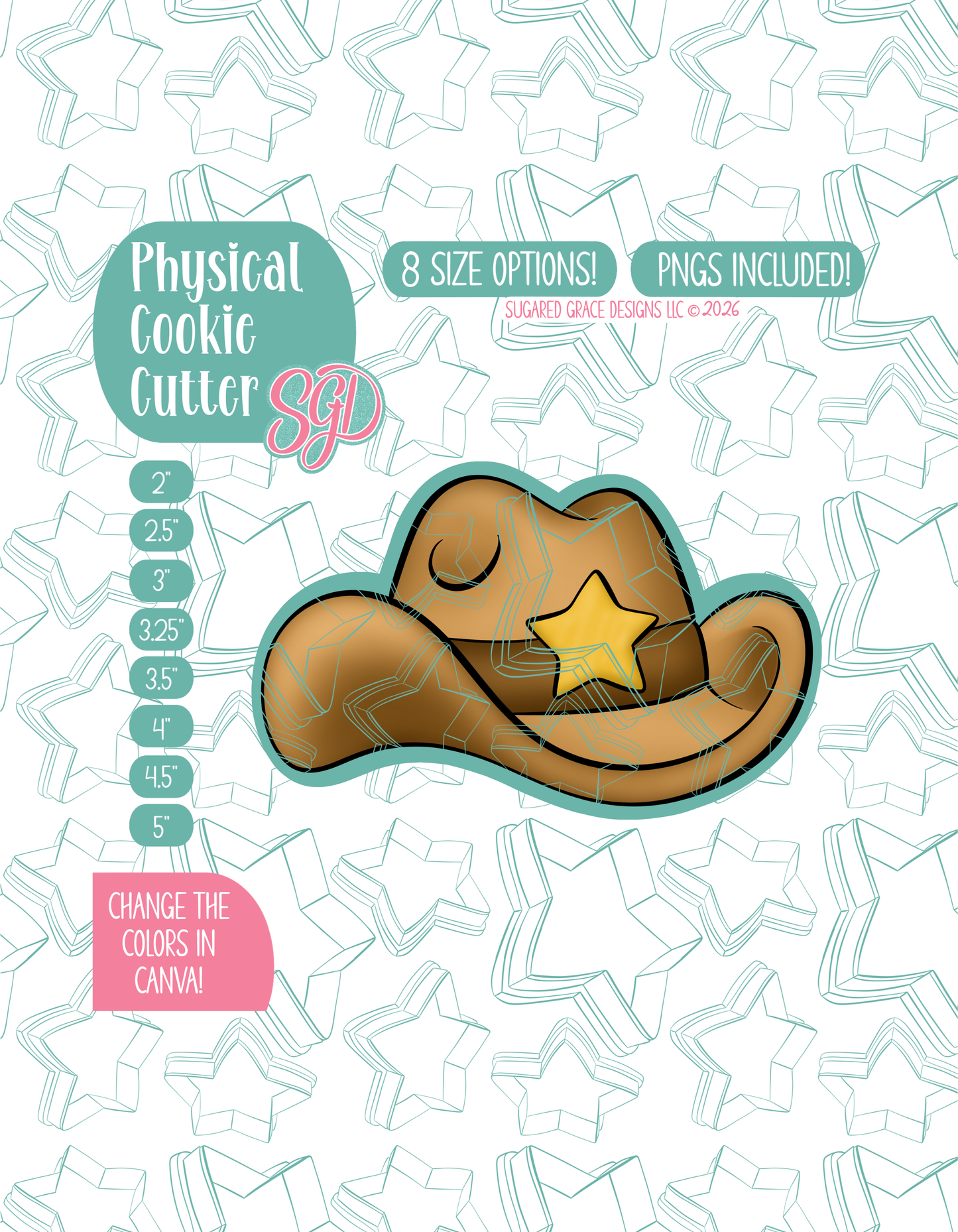 Cowboy Hat Cookie Cutter with matching PNG
