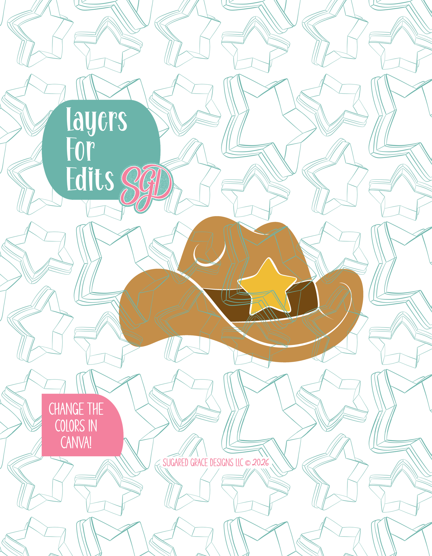 Cowboy Hat Cookie Cutter with matching PNG