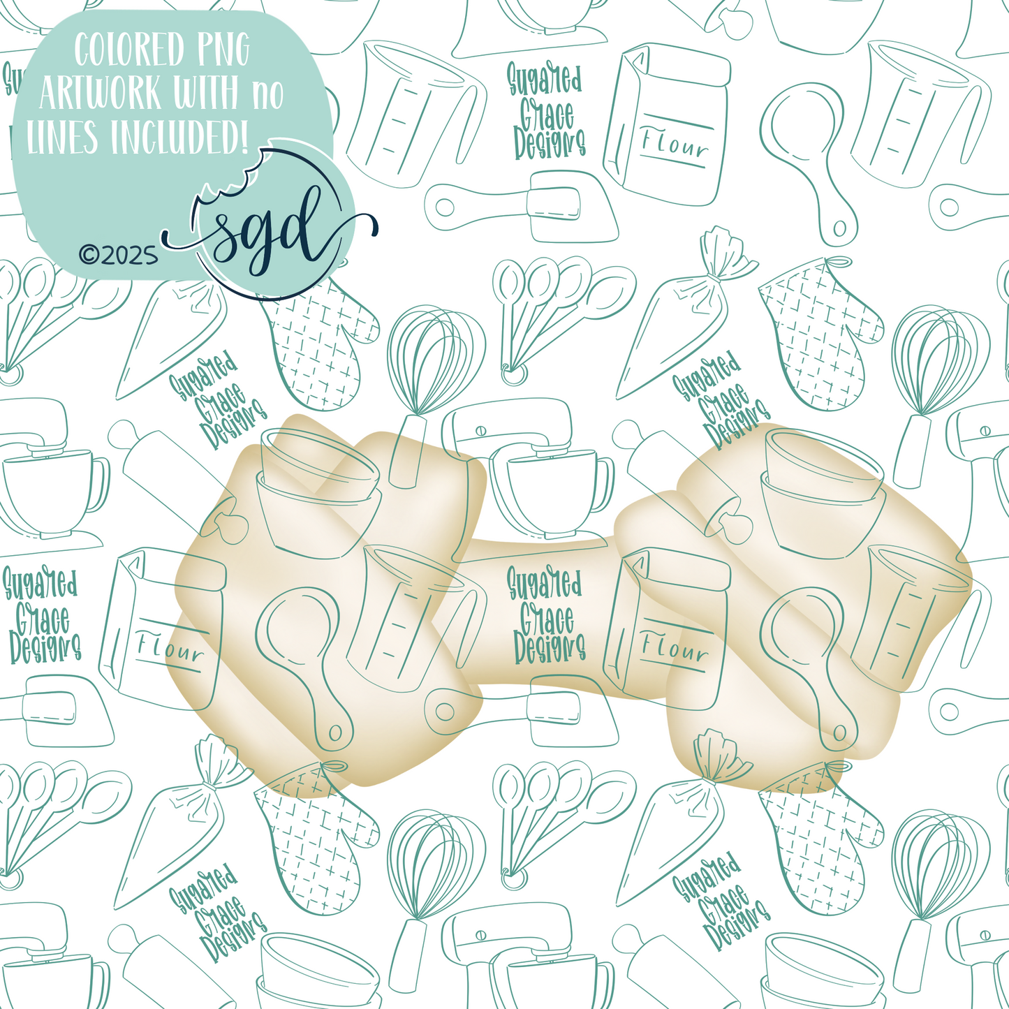 Knotted Raw Hide Bone Cookie Cutter STL File  with PNG Images to Match - For 3D Printing and Edible Ink Printers