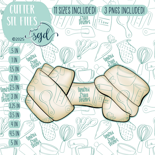 Knotted Raw Hide Bone Cookie Cutter STL File  with PNG Images to Match - For 3D Printing and Edible Ink Printers