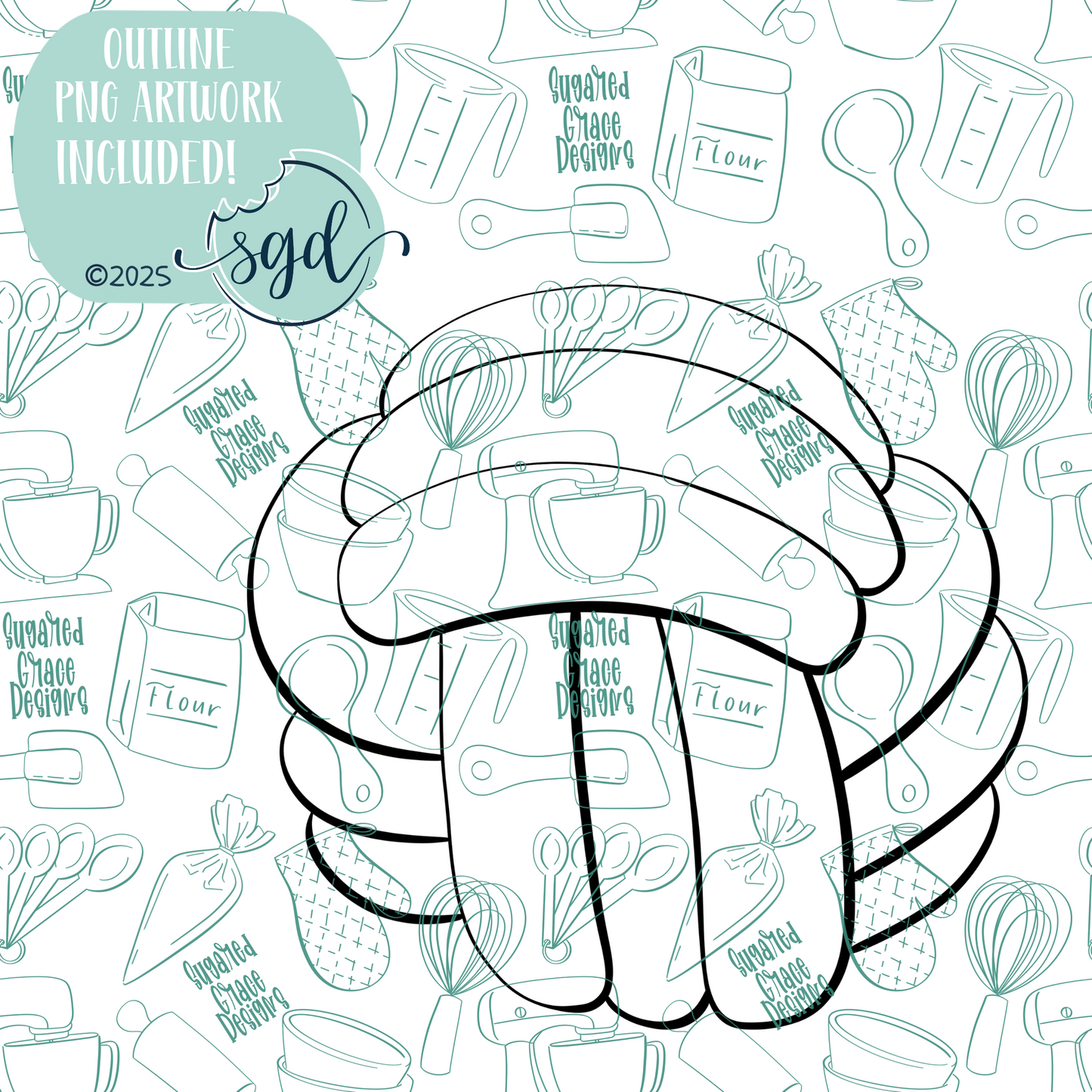 Rope Ball Cookie Cutter STL File  with PNG Images to Match - For 3D Printing and Edible Ink Printers