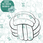 Blue Rope Ball Cookie Cutter with PNG Images to Match - Hand Drawn Graphics for Edible Ink Printers