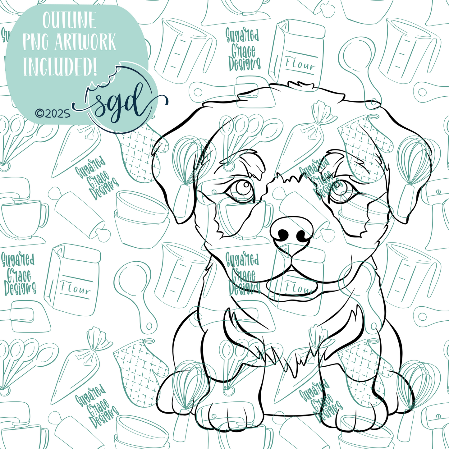 Rottweiler Puppy Cookie Cutter STL File  with PNG Images to Match - For 3D Printing and Edible Ink Printers