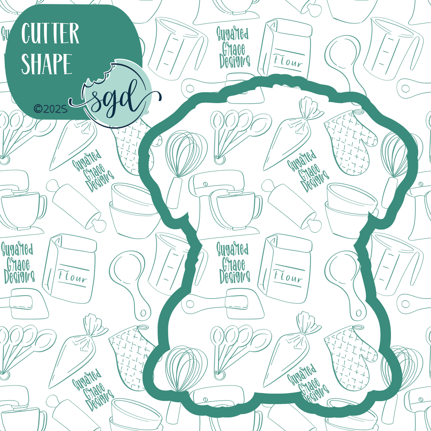 Rottweiler Dog Puppy Cookie Cutter with PNG Images to Match - Hand Drawn Graphics for Edible Ink Printers