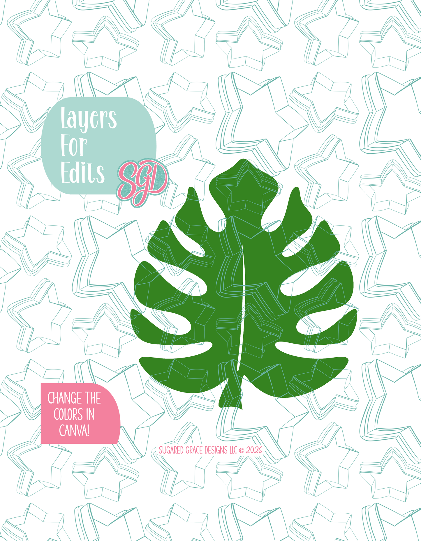 Safari Leaf Cookie Cutter STL and PNG set