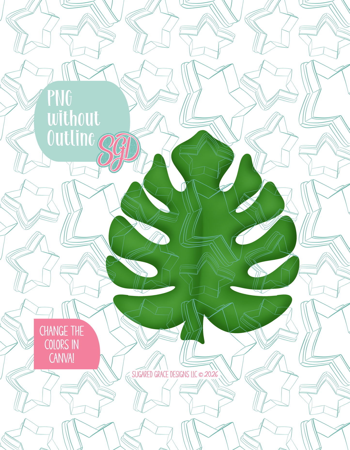 Safari Leaf Cookie Cutter STL and PNG set
