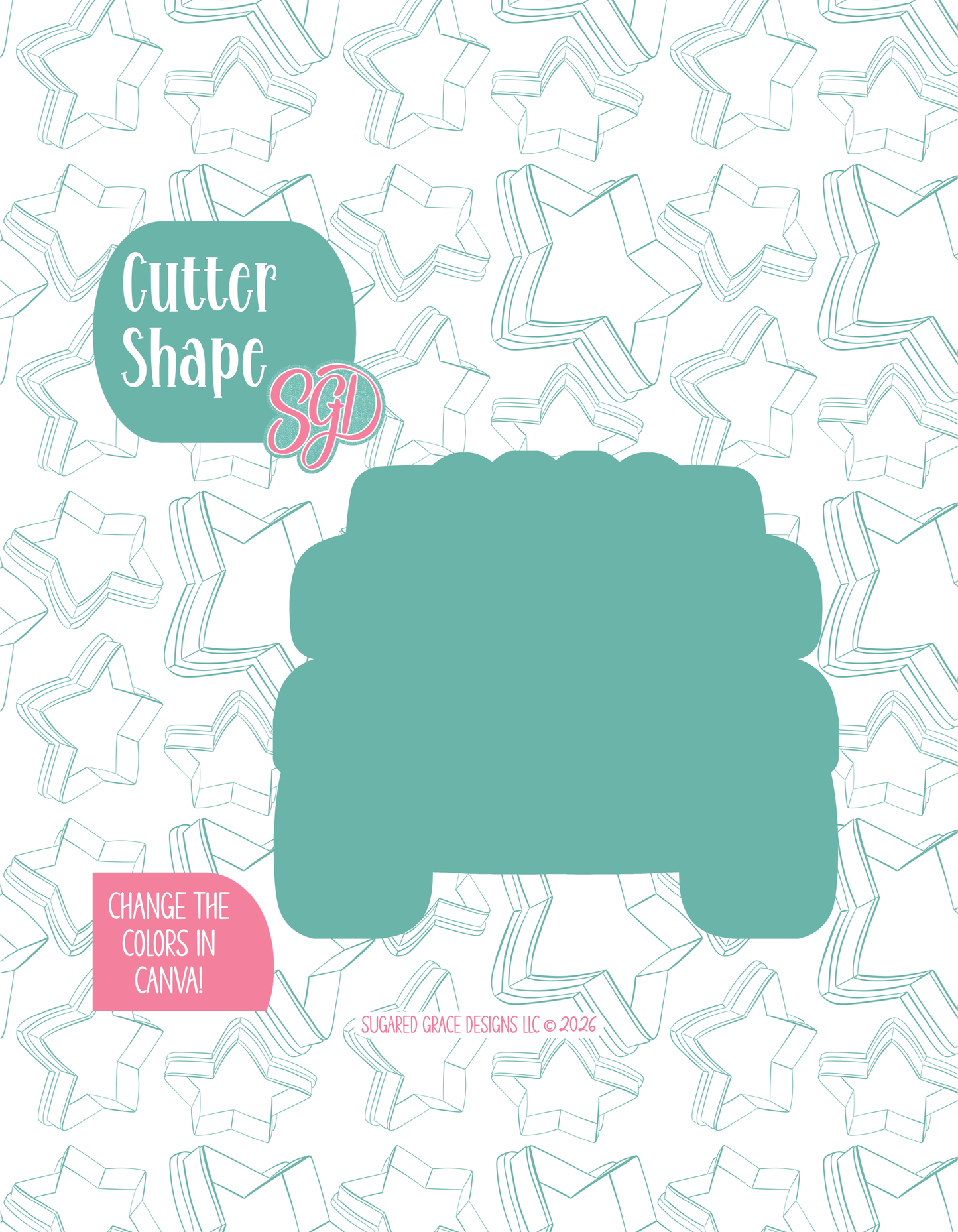 Safari Truck Cookie Cutter with matching PNG