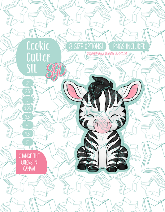 Safari Zebra Cookie Cutter STL and PNG set