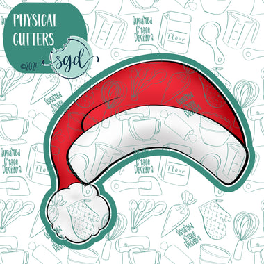 Santa Hat Cookie Cutter with PNG Images to Match - Hand Drawn Graphics for Edible Ink Printers - Christmas Cookie Ideas for Bakers