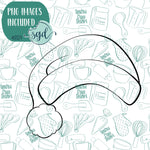 Santa Hat Cookie Cutter with PNG Images to Match - Hand Drawn Graphics for Edible Ink Printers - Christmas Cookie Ideas for Bakers