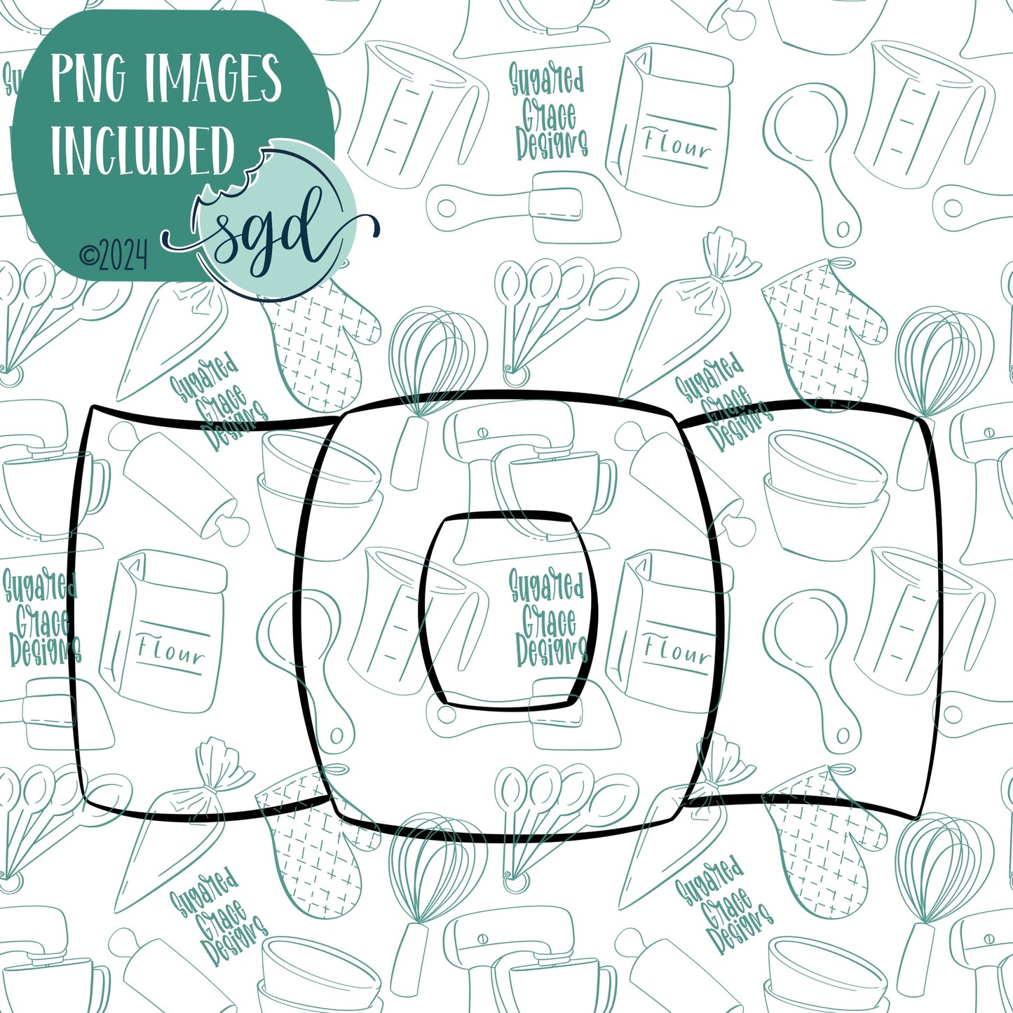 Santa's Belt Cookie Cutter with PNG Images to Match - Hand Drawn Graphics for Edible Ink Printers (Copy)