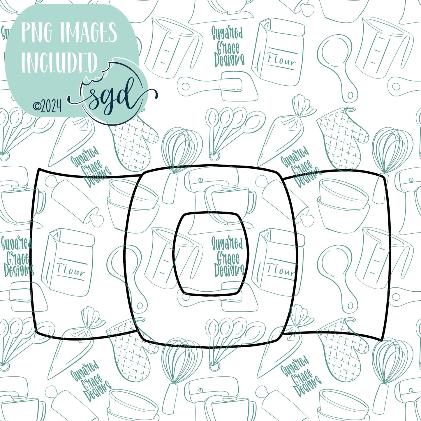 Santa's Belt Cookie Cutter STL Files with PNG Images to Match - For 3D Printing and Edible Ink Printers (Copy)