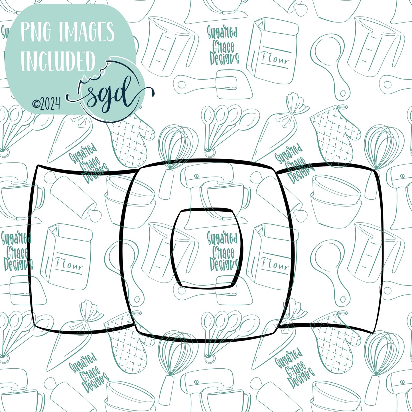 Santa's Belt Cookie Cutter STL Files with PNG Images to Match - For 3D Printing and Edible Ink Printers (Copy)