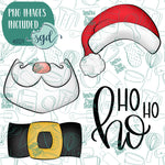 Christmas Santa Cookie Cutter Set of 4 with PNG Images to Match - Hand Drawn Graphics for Edible Ink Printers - Christmas Cookie Ideas for Bakers