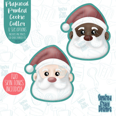 Santa cookie cutter with png images for edible printers including Eddie