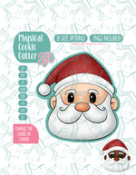 Santa Claus Cookie Cutter with PNG Images to Match - Hand Drawn Graphics for Edible Ink Printers