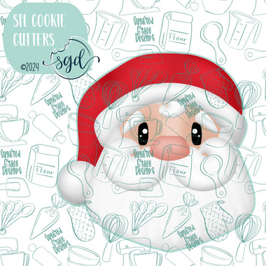 Santa Claus Cookie Cutter STL Files with PNG Images to Match - For 3d Printing and Edible Ink Printers