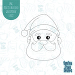 Santa cookie cutter with png images for edible printers including Eddie