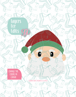 Editable Santa Claus Cookie Cutter STL File with PNG Images to Match - For 3D Printing and Edible Ink Printers