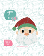 Santa Claus Cookie Cutter with PNG Images to Match - Hand Drawn Graphics for Edible Ink Printers