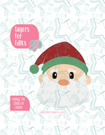 Santa Claus PNG Image Set for Edible Ink Printers - Hand Drawn Editable Graphic