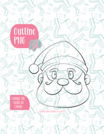 Santa Claus PNG Image Set for Edible Ink Printers - Hand Drawn Editable Graphic