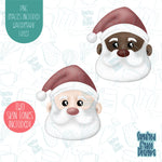 Santa cookie cutter with png images for edible printers including Eddie