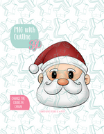 Editable Santa Claus Cookie Cutter STL File with PNG Images to Match - For 3D Printing and Edible Ink Printers