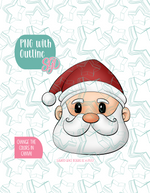 Santa Claus Cookie Cutter with PNG Images to Match - Hand Drawn Graphics for Edible Ink Printers
