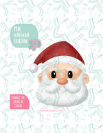 Editable Santa Claus Cookie Cutter STL File with PNG Images to Match - For 3D Printing and Edible Ink Printers
