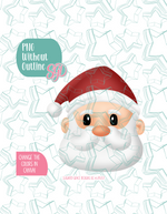 Santa Claus Cookie Cutter with PNG Images to Match - Hand Drawn Graphics for Edible Ink Printers