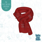 red Scarf cookie cutter with png images for edible ink printers including Eddie