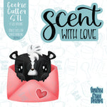 Scent With Love Skunk Cookie Cutter with Matching PNG Images for Edible Ink Printers Including Eddie