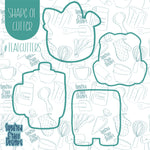 Back To School Bear Cookie Cutter Set with Matching Printable PNG Images for Edible Ink Printers Including Eddie